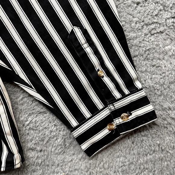 NFL Chill by ZoZo NWT Men's XL Striped Heavyweight Button Up Shirt Referee - Picture 11 of 11